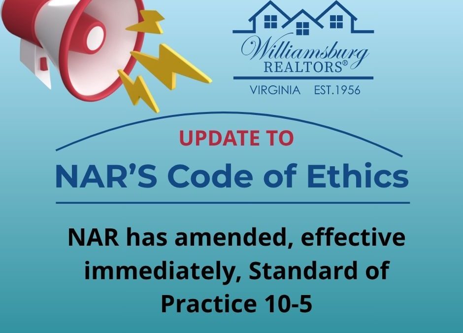 Update to NAR’S Code of Ethics